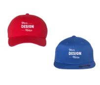 Blue and red color hats